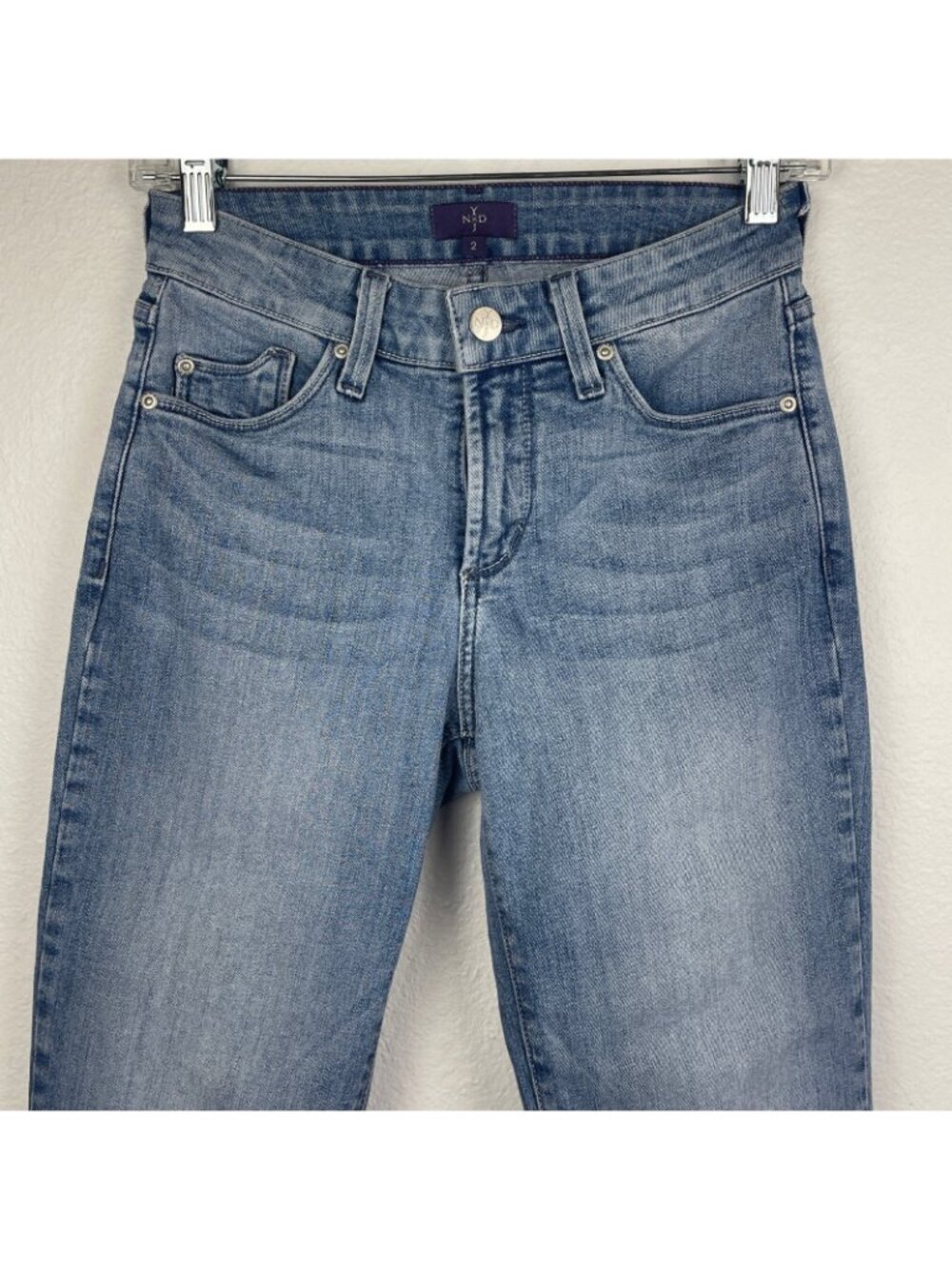 NYDJ Jeans Womens Size 2/27 Mid Rise Slim Leg Stretch Medium Washes Denim Blue - Picture 3 of 8